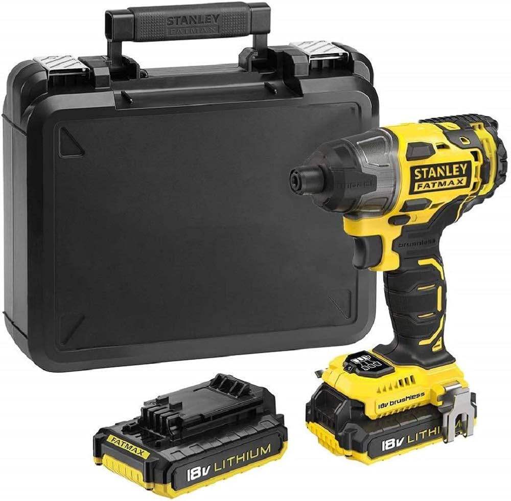 Stanley FATMAX Visseuse à Impact 18 V Sans Fil Lithium Ion 180Nm Avec 1 Malette + 2 Batteries 18V 2Ah